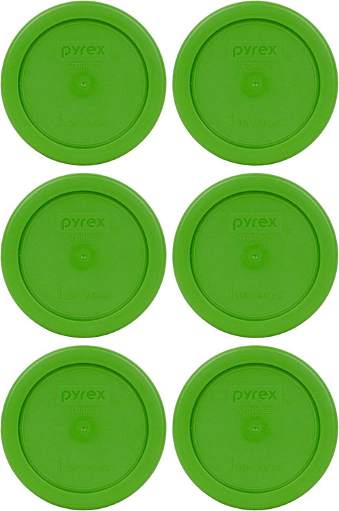 Pyrex 7202-PC 1-Cup Lawn Green Food Storage Replacement Lid (6-Pack) - Made in USA...
